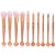 Import The new 10Pcs cosmetic brush package of 2019 is a specialty powder sole powder eye brushed bristle rose handle cosmetic tool from China