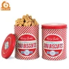 Tinplate Round Metal Snacks Box Biscuits Tin Can