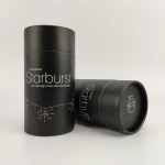 Top quality durable custom plain black paper tube packaging