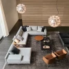 Top quality u shaped fabric sectional corner sofa set nordic design