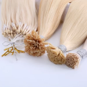 TopElles custom luxury i tips human hair extensions european remy hair double drawn i tip human hair extension for salon