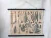 Traditional decorative leaf botanical rolling painting linen canvas printing for wall decorative