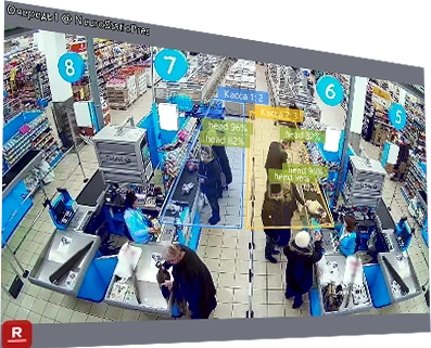 TRASSIR Queue Detector is an intelligent video analytics solution automatically detecting the number of people in a queue