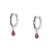 Import Trendy Women Jewelry Micro mosaic color zircon Hoop Earrings Gold&silver Plated water-drop Rose red CZ Stone Earrings for Women from China