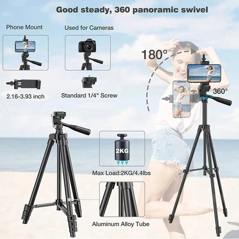 Tripod For Phone 100cm Video Recording Phone Tripod Stand With BT Remote Universal Camera Phone Photography Stand