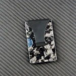 Ultra thin RFID Real Forged carbon fiber card wallet minimalist aluminum credit card holder with money clip