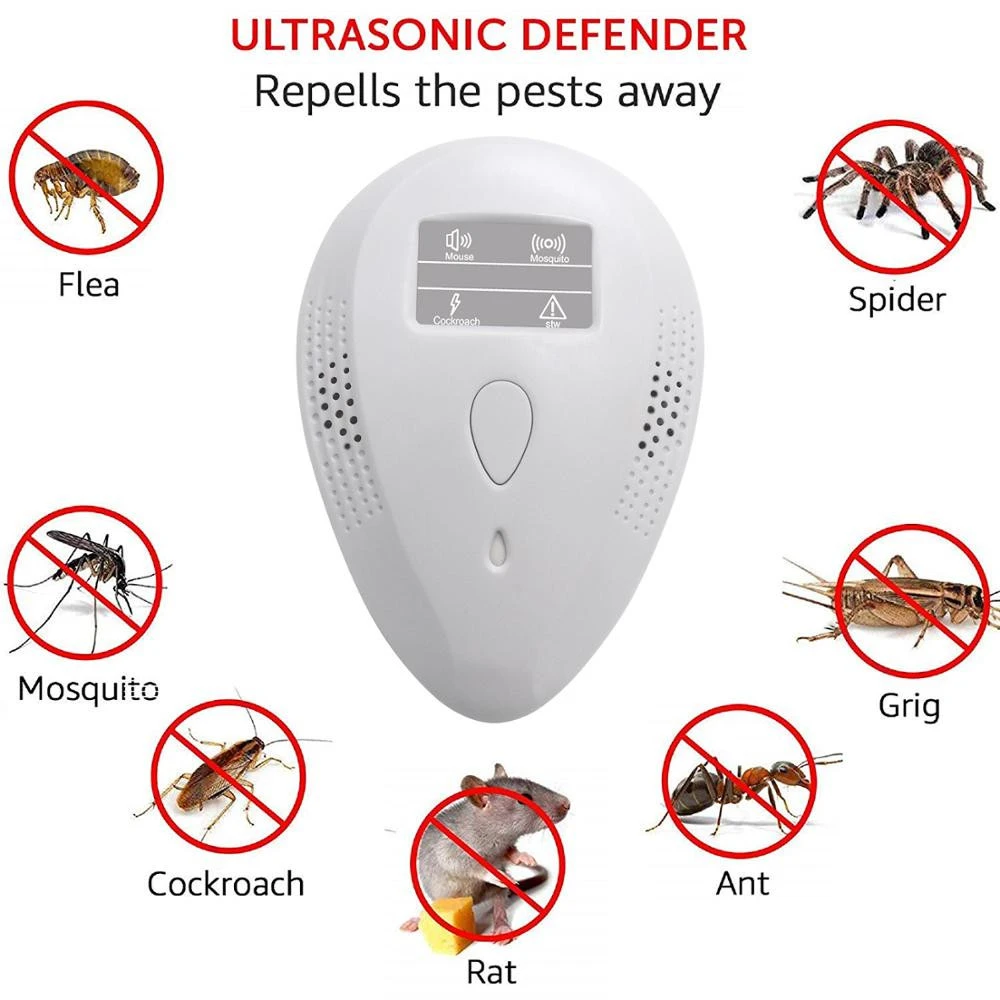 Ultrasonic Magneticwave Rodent Dogs And Cats Killer Insect Repellent Pest Control with Screen Essential Oil