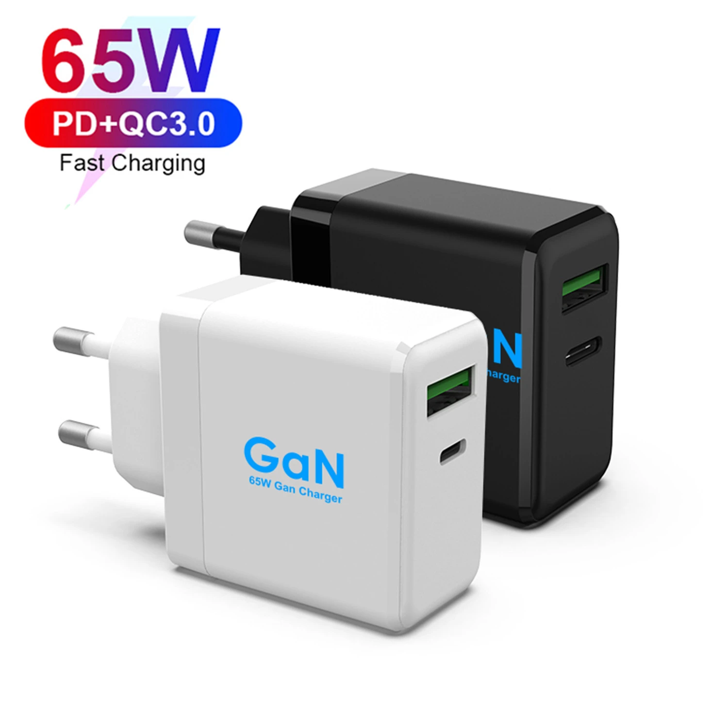 USB-IF Certificate GaN Mini 65W High Power PD Charger Power Adapter for MacBook Pro For iPad Mobile Phone Fast Change