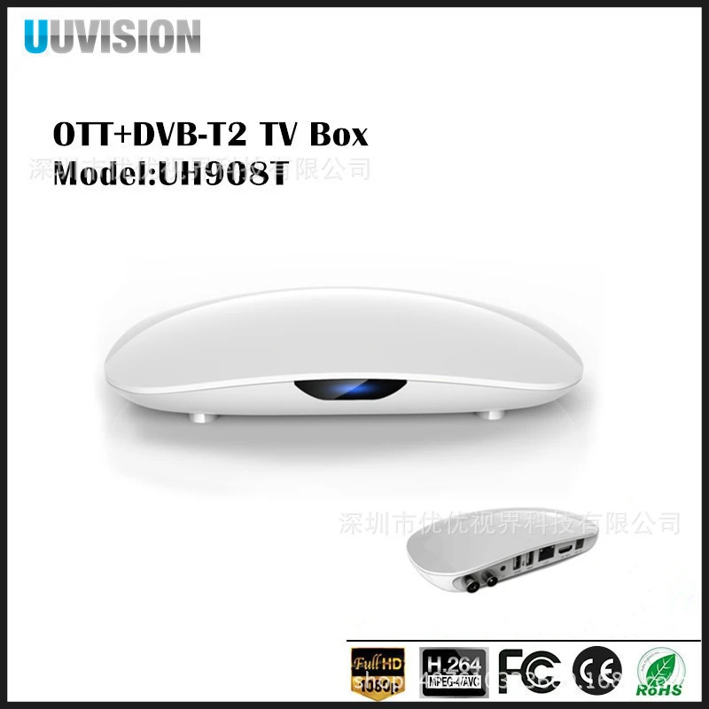 UUvision For OEM OTT+DVB S2 Amlogic S905D Qual Core HD Android tv box satellite receiver set top box