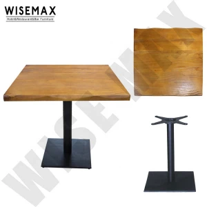 Vintage Commercial Metal legs Restaurant Furniture wooden Restaurant Dining Table