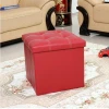 VISI Folding Toy Box Chest with Memory Foam Seat Tufted Faux Leather Small Ottomans Bench Foot Rest storage  Stool  for seat
