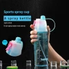 Water Bottle with Straw & Motivational Capacity Marker Sports Drinking Bottle Sport Water Bottle Plastic