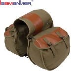Water resistant canvas motorcycle side bag, saddle bag for motorcycle