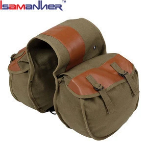 Water resistant canvas motorcycle side bag, saddle bag for motorcycle