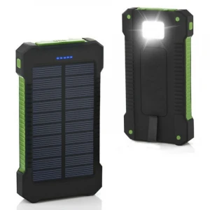 Waterproof Solar Charging 10000 mah Power Bank LED Light Camping Powerbank