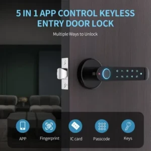 Waterproof Tuya Ttl Smart Electronic Lock Fingerprint Door Handle Digital Keyless Lock