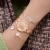 Wedding Jewelry Ladies 18K Gold Plated Quartz Wrist Watch And Bracelet Gift Sets