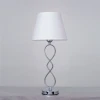 White Fashion Bedroom Bedside Modern Hotel Family Bedroom Table Lamps Chromed Metal Base Cotton Led Reading Lamp