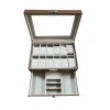 wholesale coffee leather watch display box tray organizer watch storage boxes cases size