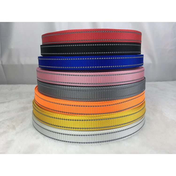 Wholesale Custom Jacquard Debossed Logo Woven Polyester Nylon Reflective Webbing Strap With Best Quality And Low Price