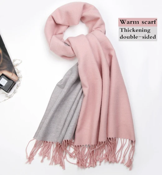 Wholesale Fashion Hot Custom Lady Solid Color Winter Warm Cashmere Wool Other Scarf Shawl For Women