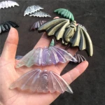 Wholesale natural crystal bat carvings rose quartz crystal crafts for decoration