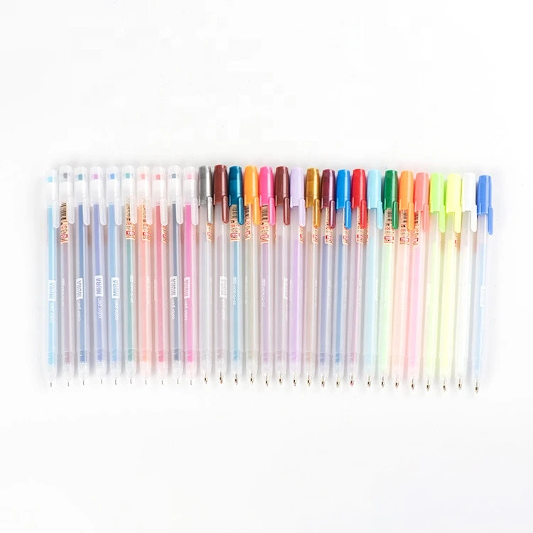 Wholesale plastic colourful neutral pen transparent student neutral pen