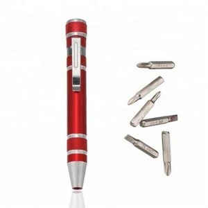 Wholesale promotional cheap custom 6-in-1 pen shaped pocket screwdriver