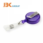 Wholesale pull color retractable badge reel plastic ID badge holder reels