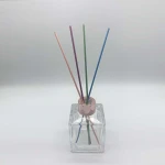 wholesale square aroma clear crystal rattan reed diffuser glass bottle