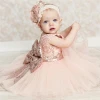wholesale summer spring short baby girl princess dress wedding party butterfly flower baby dress