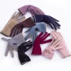 Winter girls hot sell touchscreen gloves  DE-Velvet winter warm cute polar bear gloves
