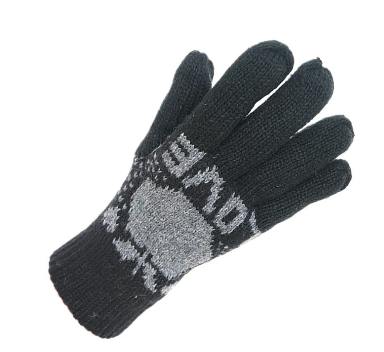 Winter outdoor sport women unisex fashion embroidery gloves knitted keep warming acrylic full-finger mittens