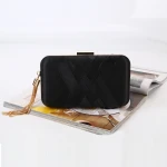 Women Silk Satin Party Prom Evening Clutches Bags Ladies Luxury Handbags Wedding Clutch Bag Purses with Metal Tassel Pendant Bag