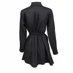 Womens Long Sleeve New Fashion Casual Dress Waist Slim Shirt Dress
