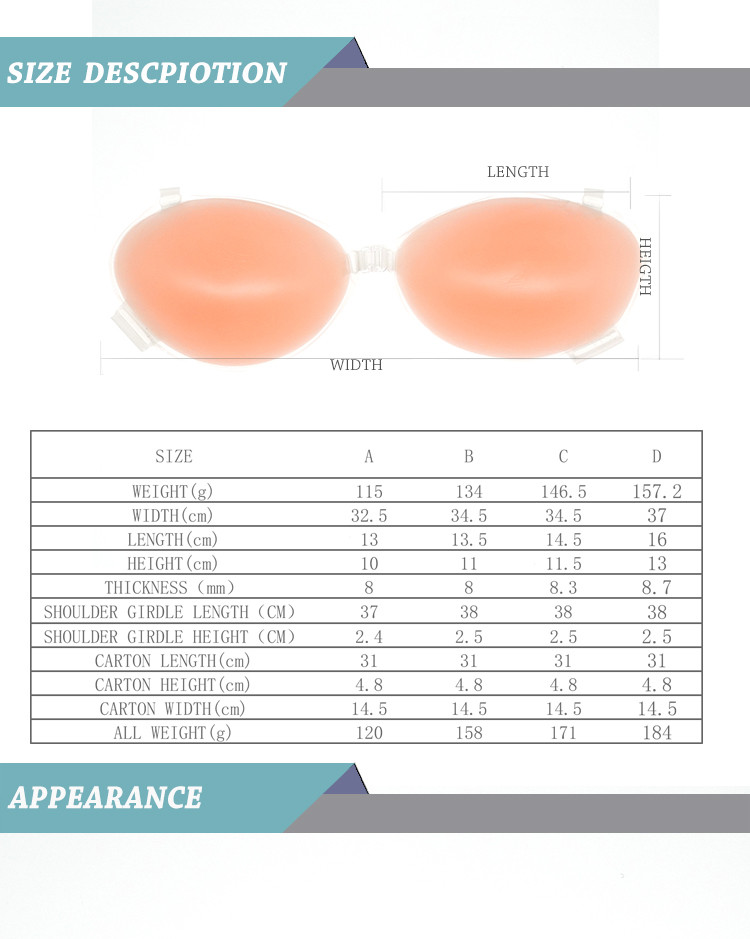 Buy Womens Reusable Invisible Magic Strapless Self Adhesive Push Up Bra ...