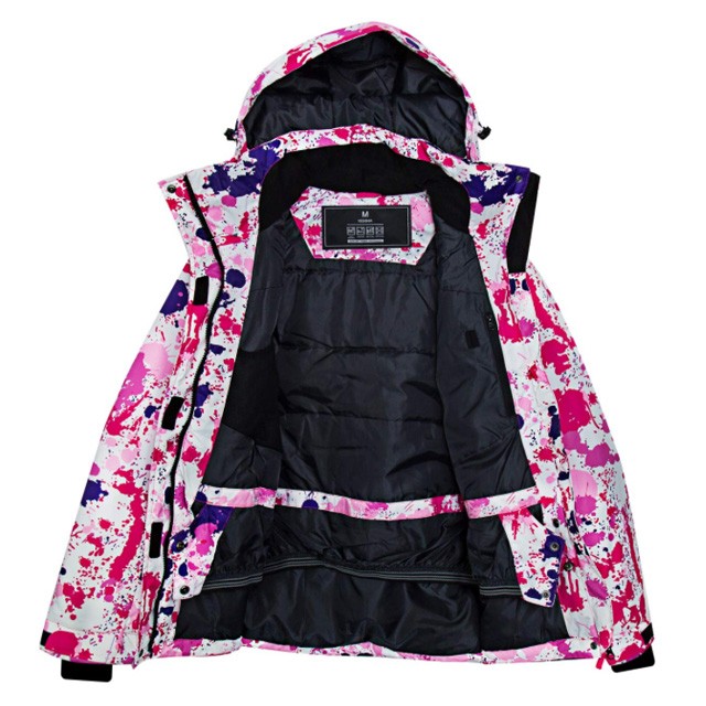 Women&#x27;s Skiing Jacket Colorful Printed Coat Winter Outdoor Snowboard Wear Hiking Snow Jacket
