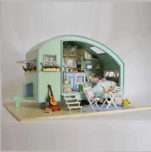 Wooden dollhouse  kids furniture DIY handmade Miniature dollhouse TYM1016