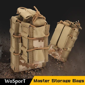WoSporT Supplier Hunting Military Accessories Tactical Double Magazine Pouch for Shooting Pistol Mag Bag Airsoft Paintball Army