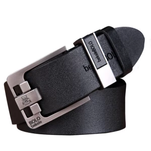 YD104 High Quality Genuine Custom Adjustable Cow Hide Waistband Pin Buckle Brown Belt Business Man Black Genuine Leather Belts