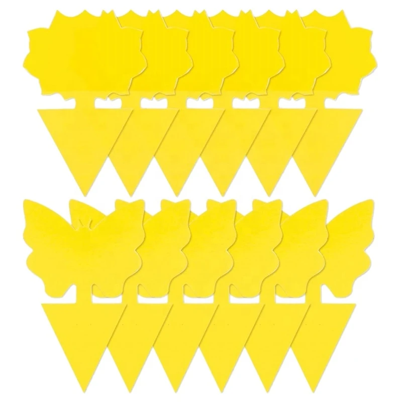 Yellow butterfly shape sticky glue insect fly killer traps