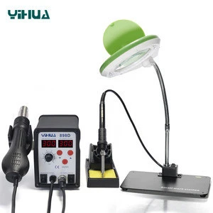 YIHUA 898D rework station with Magnifying Lamp accompany with bracket plate
