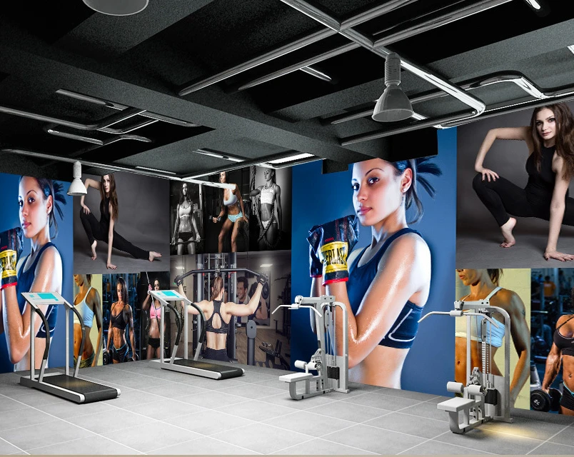 ZHIHAI salon spa gymnasium Bodybuilding special design for dancing room uv print 8d hot sexy girl wallpaper bikini