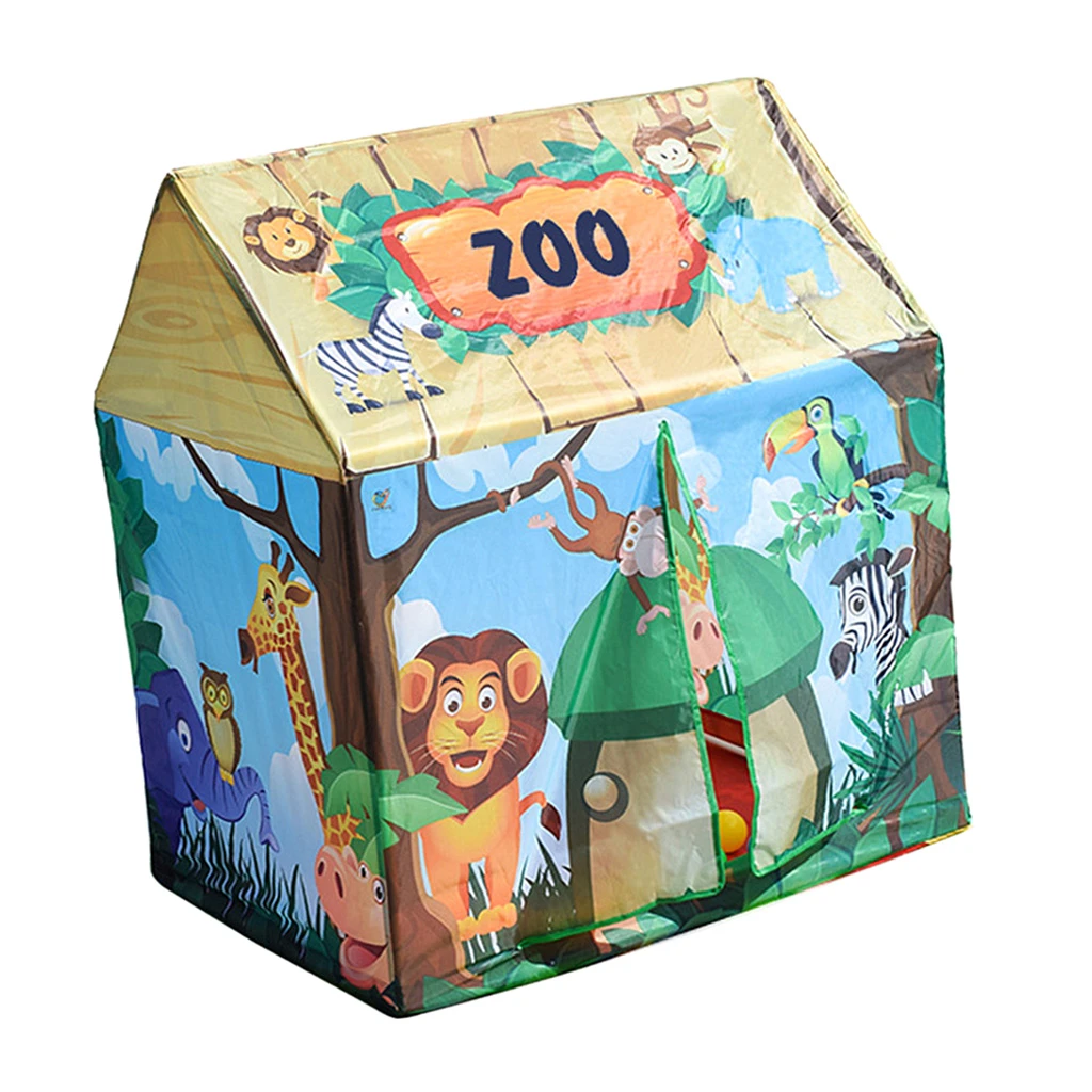 ZOO animal Kids Forest Play Tent dinosaur cartoon print outdoor jumping castle children Foldable play house