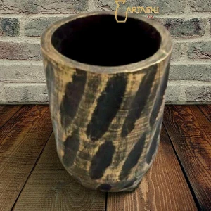 Vase wood hand carved