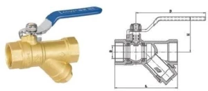 AC-C2390 Brass Filter Ball Valve