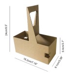 Kraft paper 2-cup carriers with handle