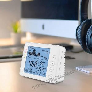 Carbon dioxide monitors wall-mounted lithium battery powered indoor co2 monitor