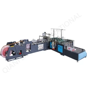 High speed auto. Cutting sewing machine for printed bag