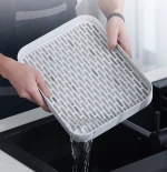 Bathroom kitchen sink rectangle deepen serving bardia tea draining board cup drying rack plastic dish drain tray for ho